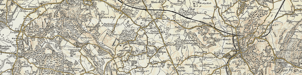 Old map of Brainge in 1899-1901