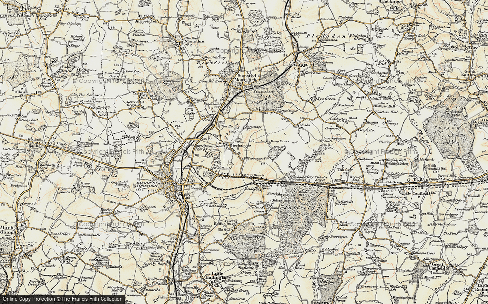 Old Map of Historic Map covering Blacklands in 1898-1899