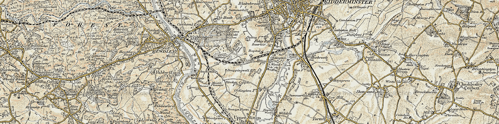 Old map of Birchen Coppice in 1901-1902