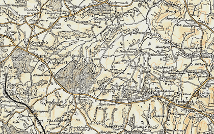 Old map of Birchett's Green in 1898