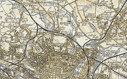Old map of Birchfield in 1902