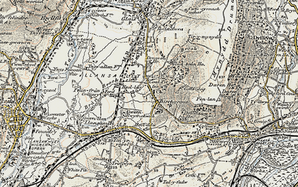 Old map of Birchgrove in 1900-1901