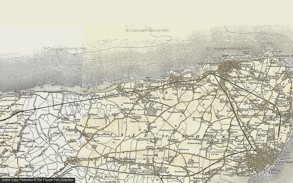 Old Map of Birchington, 1898-1899 in 1898-1899