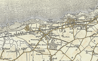 Old map of Birchington in 1898-1899