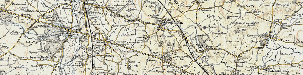 Old map of Birchmoor in 1901-1902