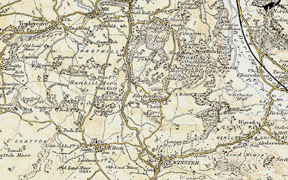 Old map of Birchover in 1902-1903