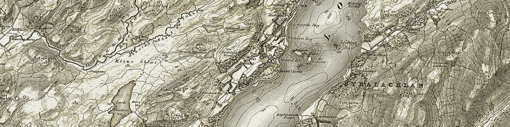 Old map of Birdfield in 1906-1907