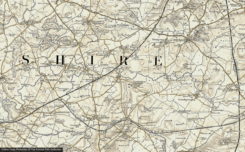 Old Map of Birdingbury, 1901-1902 in 1901-1902