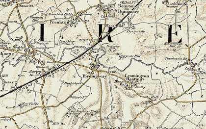 Old map of Birdingbury in 1901-1902