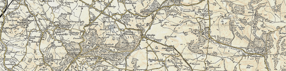 Old map of Birdlip in 1898-1900