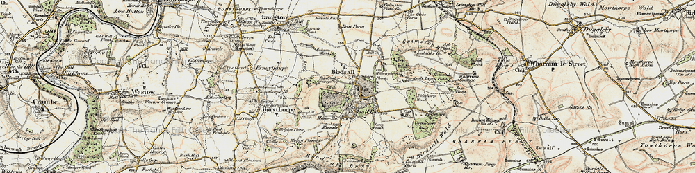 Old map of Birdsall Ho in 1903-1904