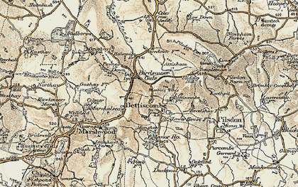 Old map of Birdsmoorgate in 1898-1899