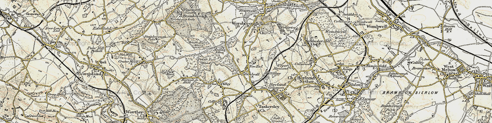 Old map of Birdwell in 1903