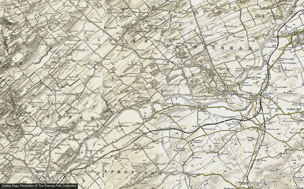 Old Map of Birgham, 1901-1904 in 1901-1904