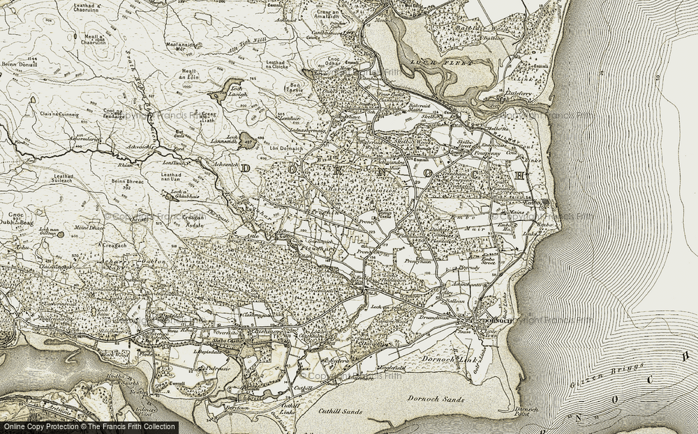 Old Map of Birichen, 1911-1912 in 1911-1912
