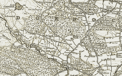 Old map of Birichen in 1911-1912