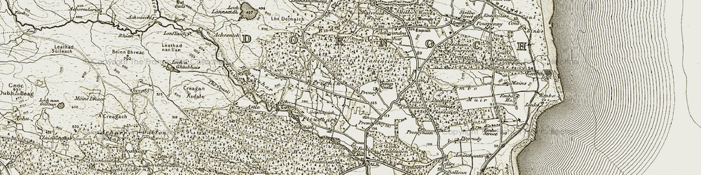 Old map of Birichen in 1911-1912