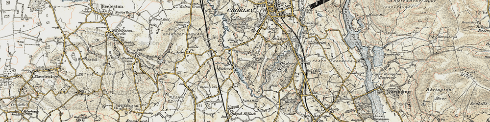 Old map of Birkacre in 1903