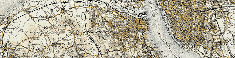 Old map of Birkenhead in 1902-1903