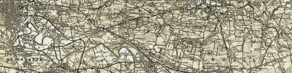 Old map of Birkenshaw in 1904-1905