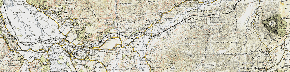 Old map of Birkett Mire in 1901-1904