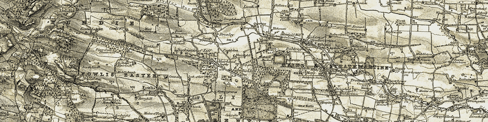 Old map of Birkhill in 1907-1908