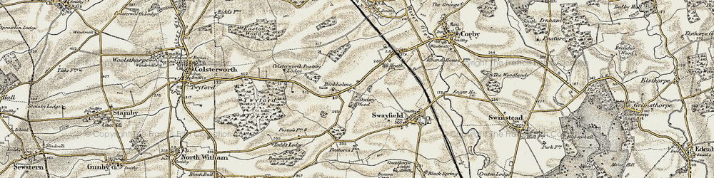 Old map of Birkholme in 1901-1903