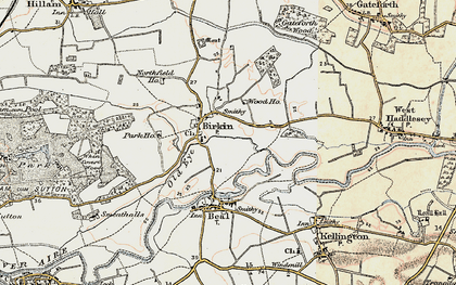Old map of Birkin in 1903