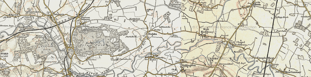 Old map of Birkin in 1903
