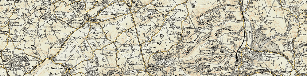 Old map of Birley in 1900-1901