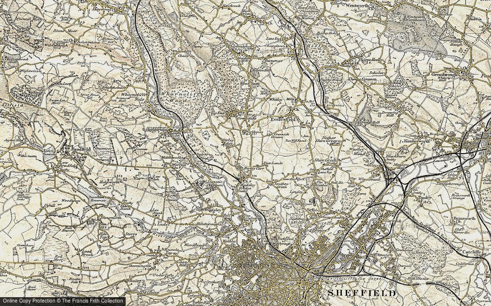 Old Map of Birley Carr, 1903 in 1903