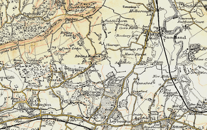 Old map of Birling in 1897-1898