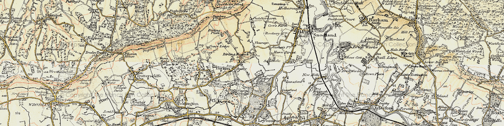 Old map of Birling Lodge in 1897-1898