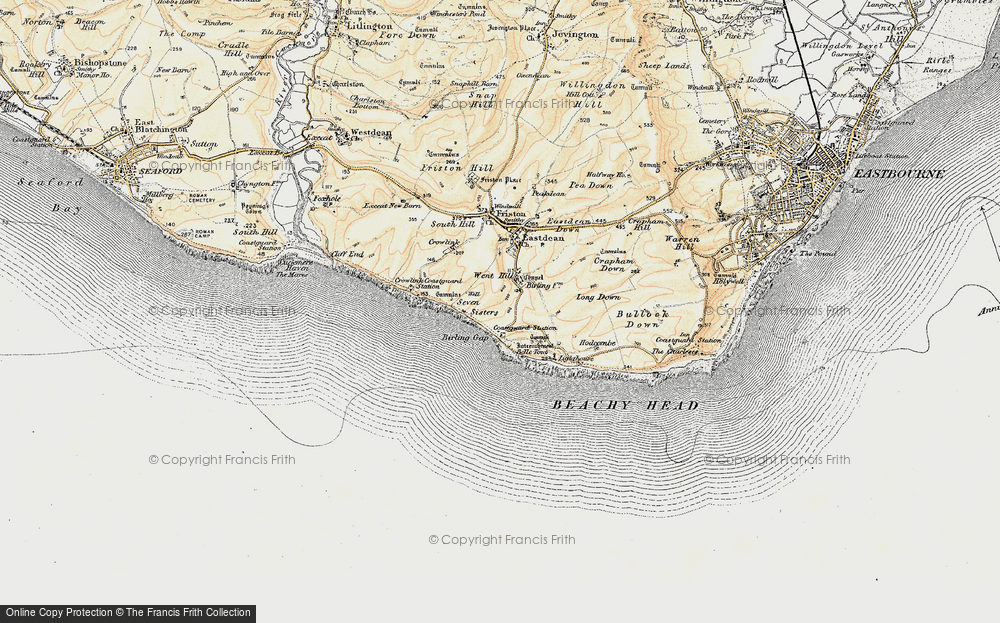 Old Map of Birling Gap, 1898 in 1898