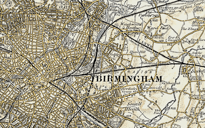 Old map of Birmingham in 1902