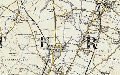 Old map of Birstall in 1902-1903