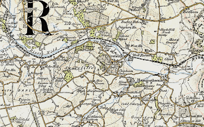 Old map of Birstwith in 1903-1904