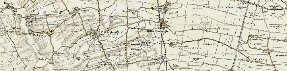 Old map of Birthorpe in 1902-1903