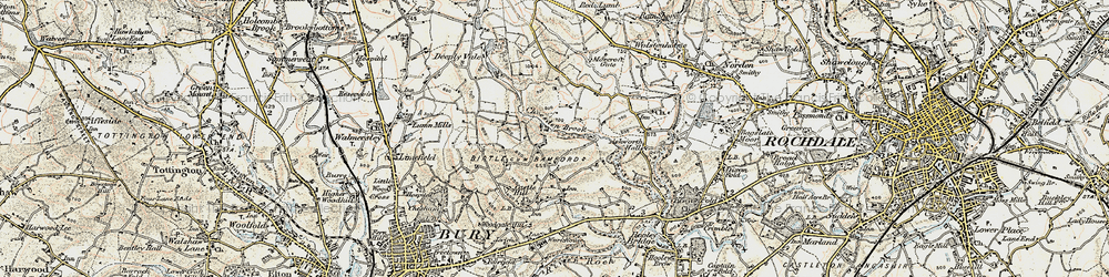 Old map of Birtle in 1903