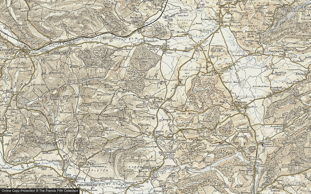 Old Map of Historic Map covering Willey Lodge in 1901-1903