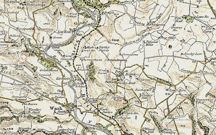 Old map of Bog Shield in 1901-1904