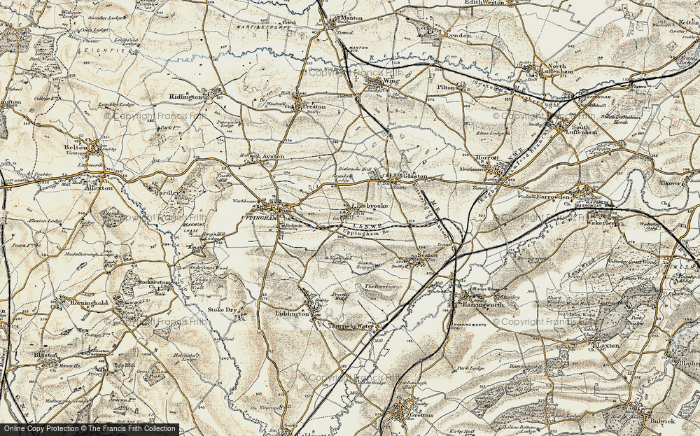 Old Map of Bisbrooke, 1901-1903 in 1901-1903