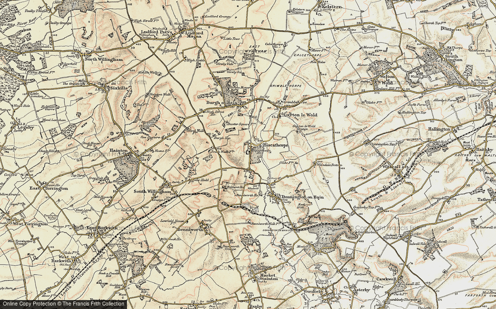 Old Map of Historic Map covering Benniworth Ho in 1902-1903