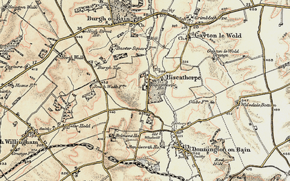 Old map of Biscathorpe Village in 1902-1903