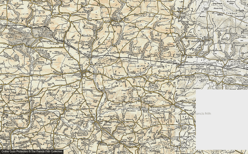 Old Map of Bish Mill, 1899-1900 in 1899-1900