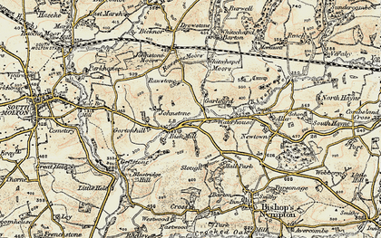 Old map of Bish Mill in 1899-1900