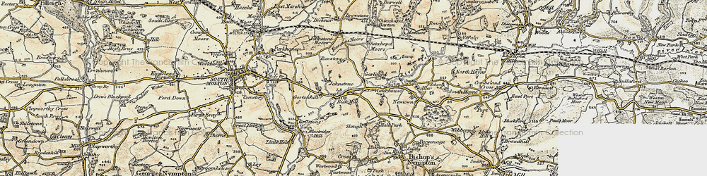 Old map of Bish Mill in 1899-1900