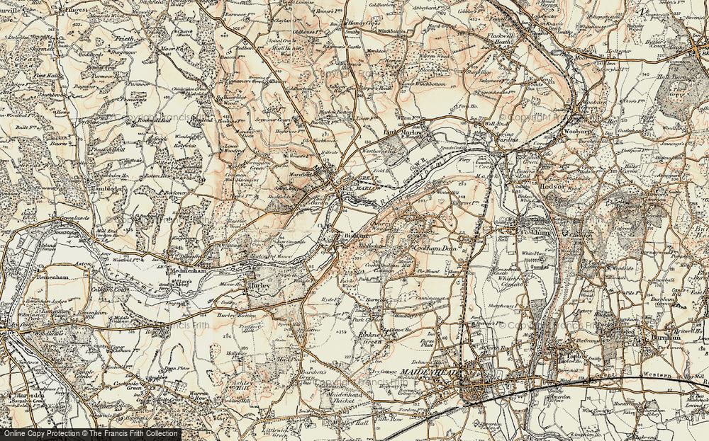 Old Map of Bisham, 1897-1909 in 1897-1909