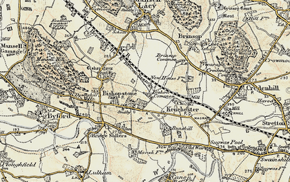 Old map of Bishon Common in 1900-1901
