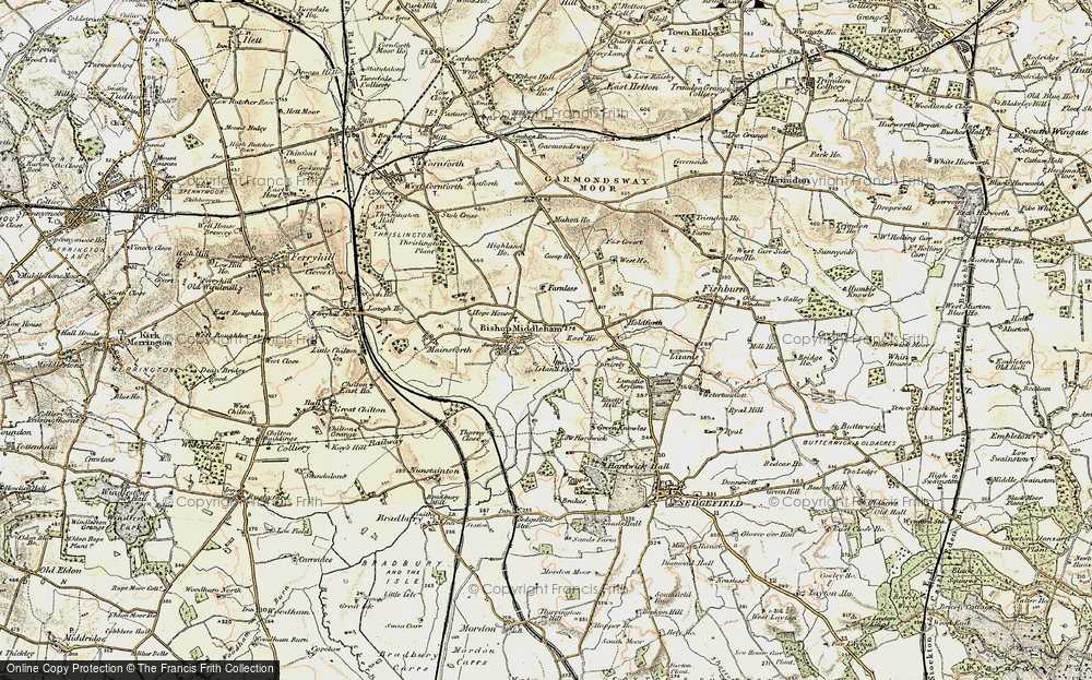 Old Map of Bishop Middleham, 1903-1904 in 1903-1904